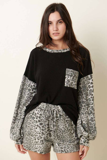 MIX MEDIA LEOPARD PRINT LOUNGE SETS