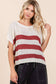 Striped Short Sleeve Sweater