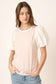 Striped Balloon Sleeve Top