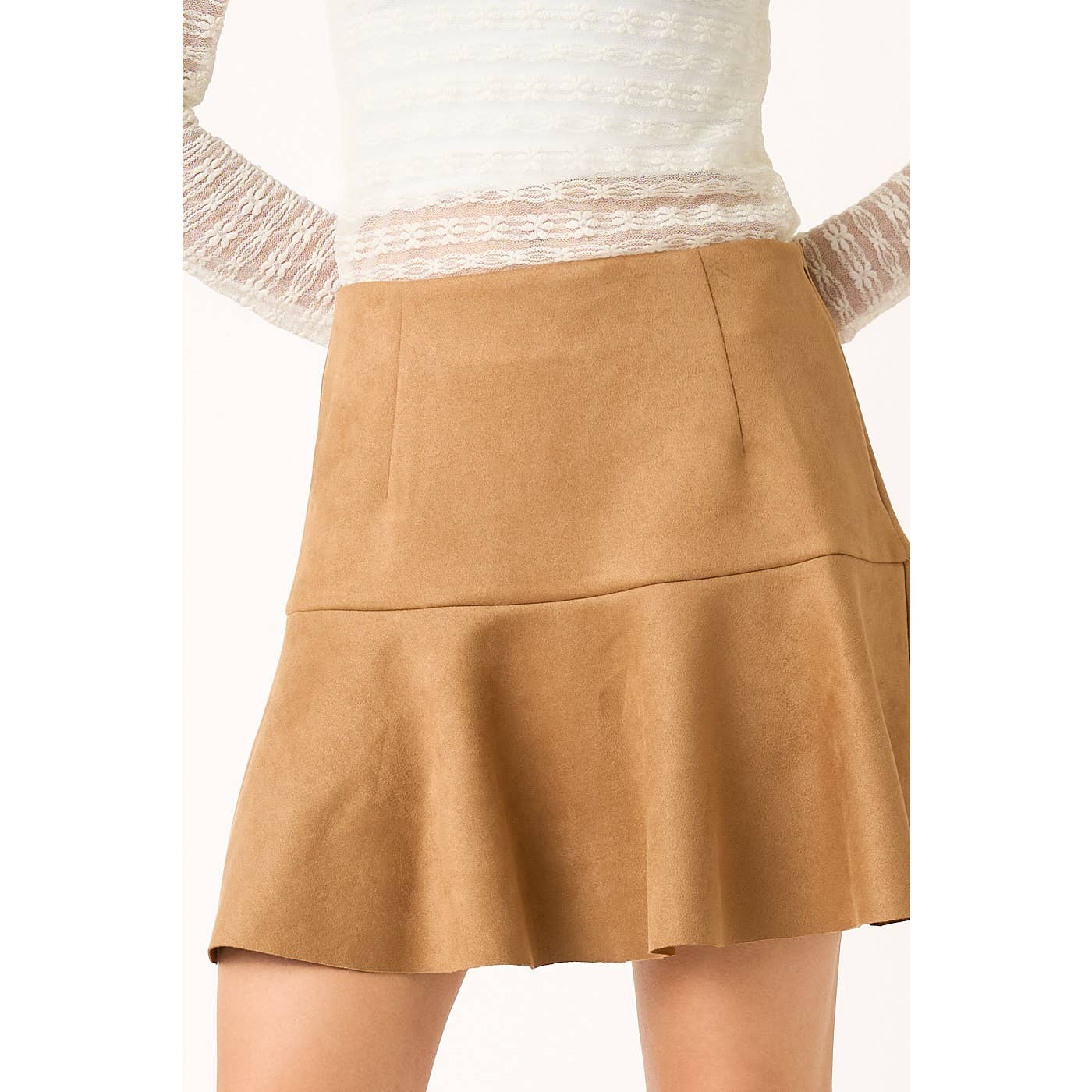 Suede High Wasted Mini Skort