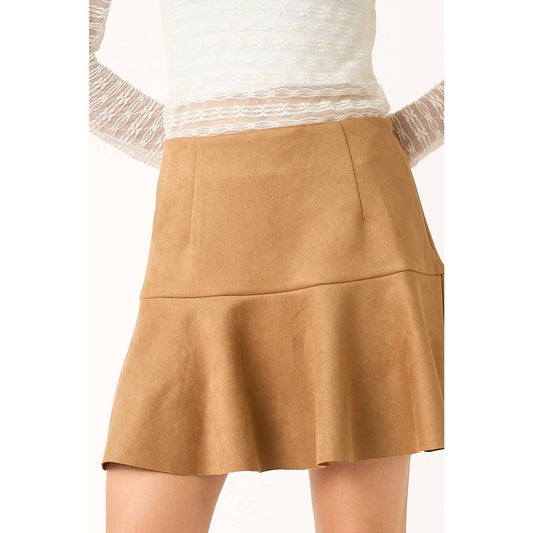 Suede High Wasted Mini Skort