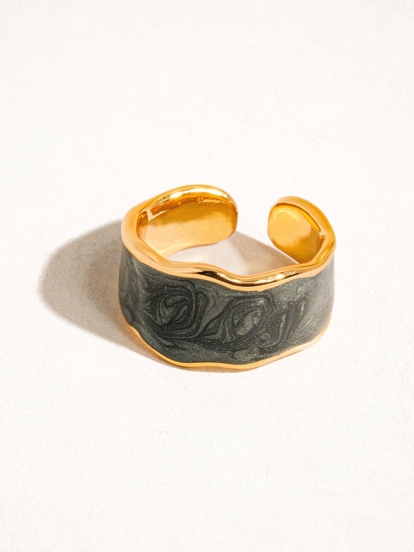 Kora Gold Enamel Adjustable Ring