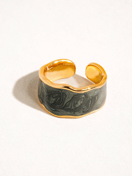Kora Gold Enamel Adjustable Ring