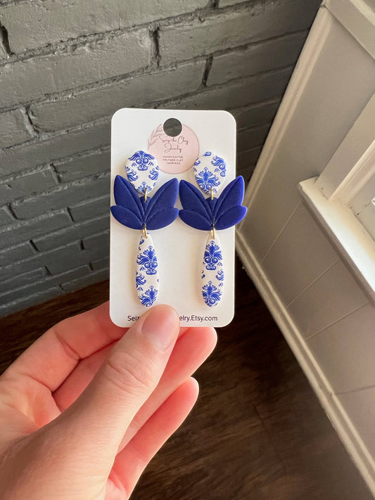 Damask Clay Earrings