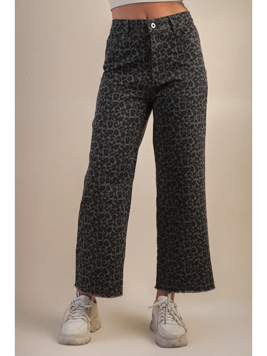 Leopard Print Marine Straight Pants