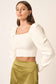 Square Neck Puff Sleeve Crop Top