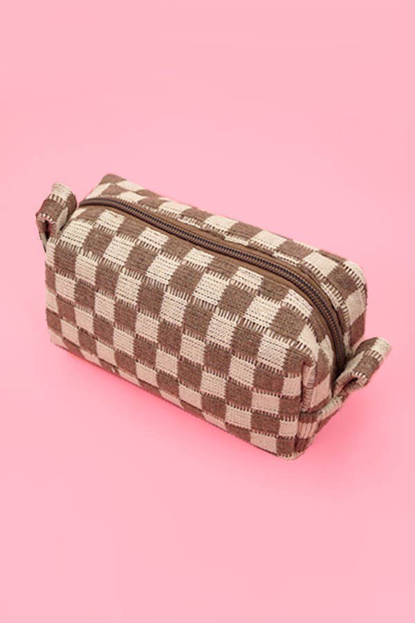 Checker Cosmetic Pouch