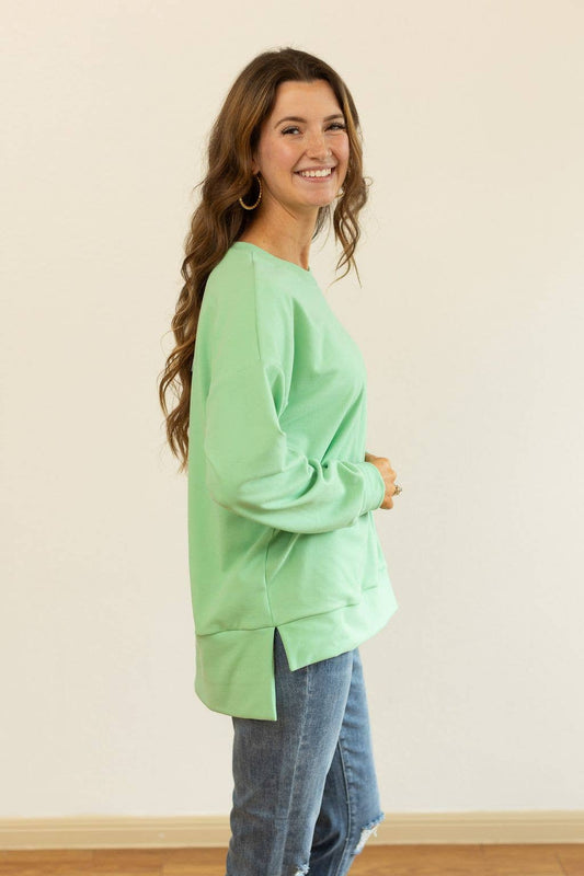 Micro fleece Crewneck, Sea Foam Green