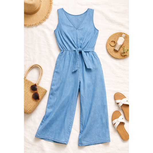 Gaucho Denim Jumpsuit