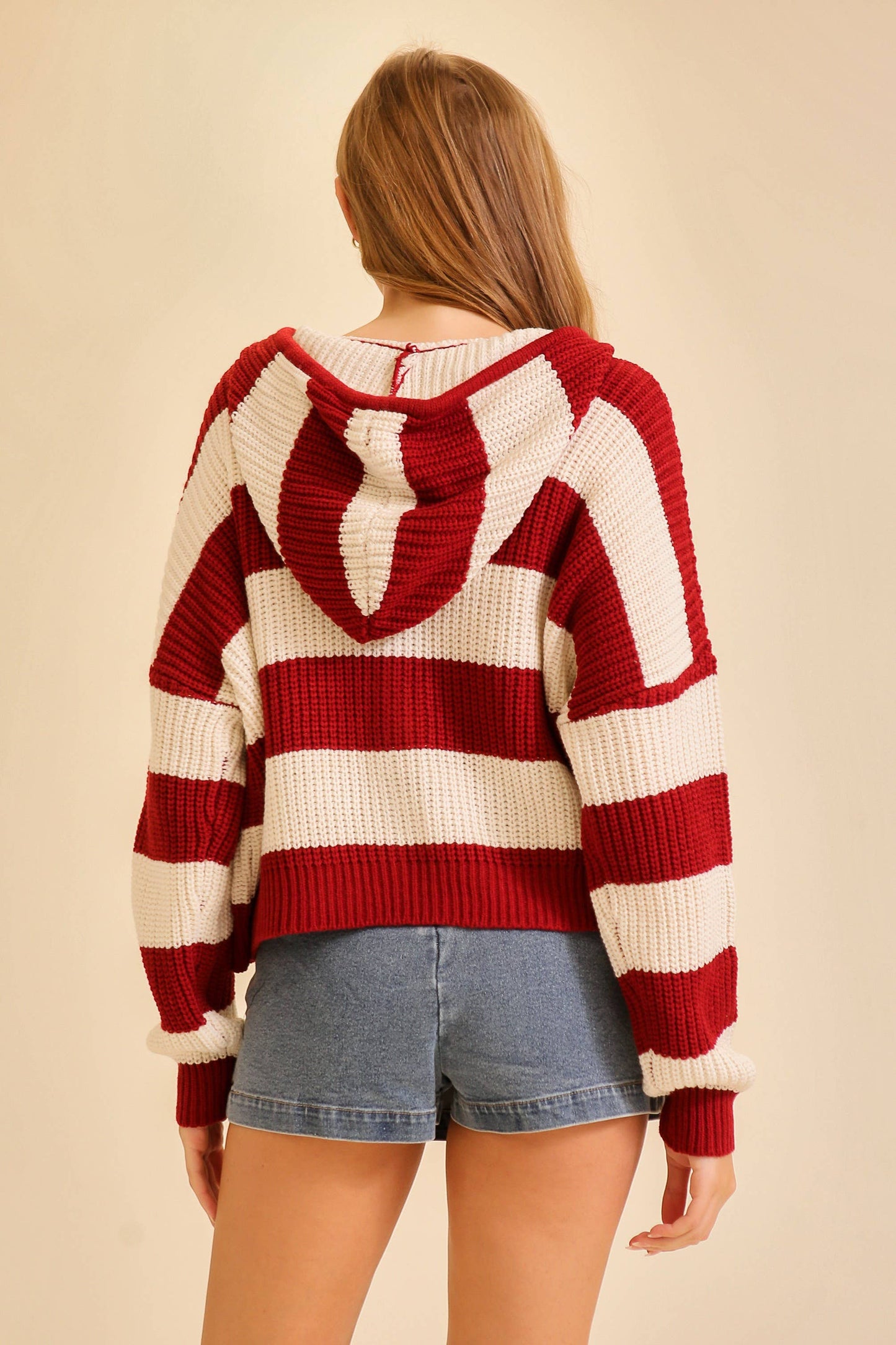 Zip Up Cable Knit Hoodie