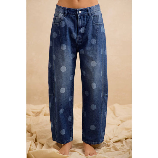 Polka Dot Barrel Jeans