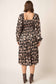 PLUS FLOWER PRINT SATIN MIDI DRESS