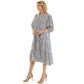 STRIPE FLORAL PEASANT MIDI DRESS