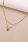 Heart Pendant Double Chain Necklace
