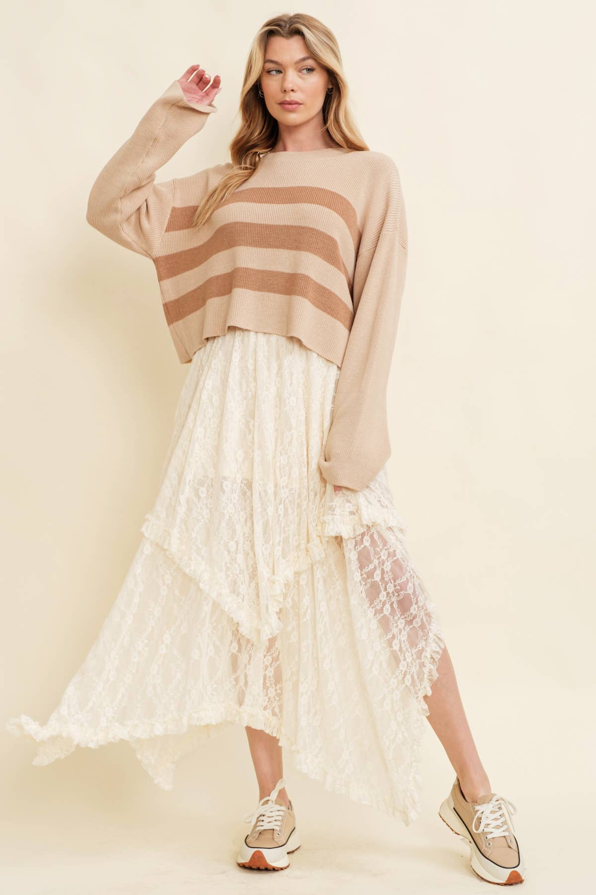 Stripe Ribbed Sweater Top