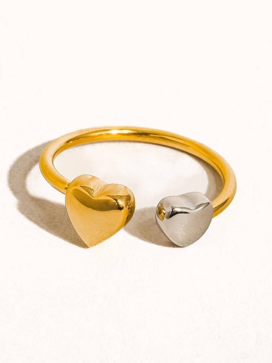 Two Tone Heart Ring