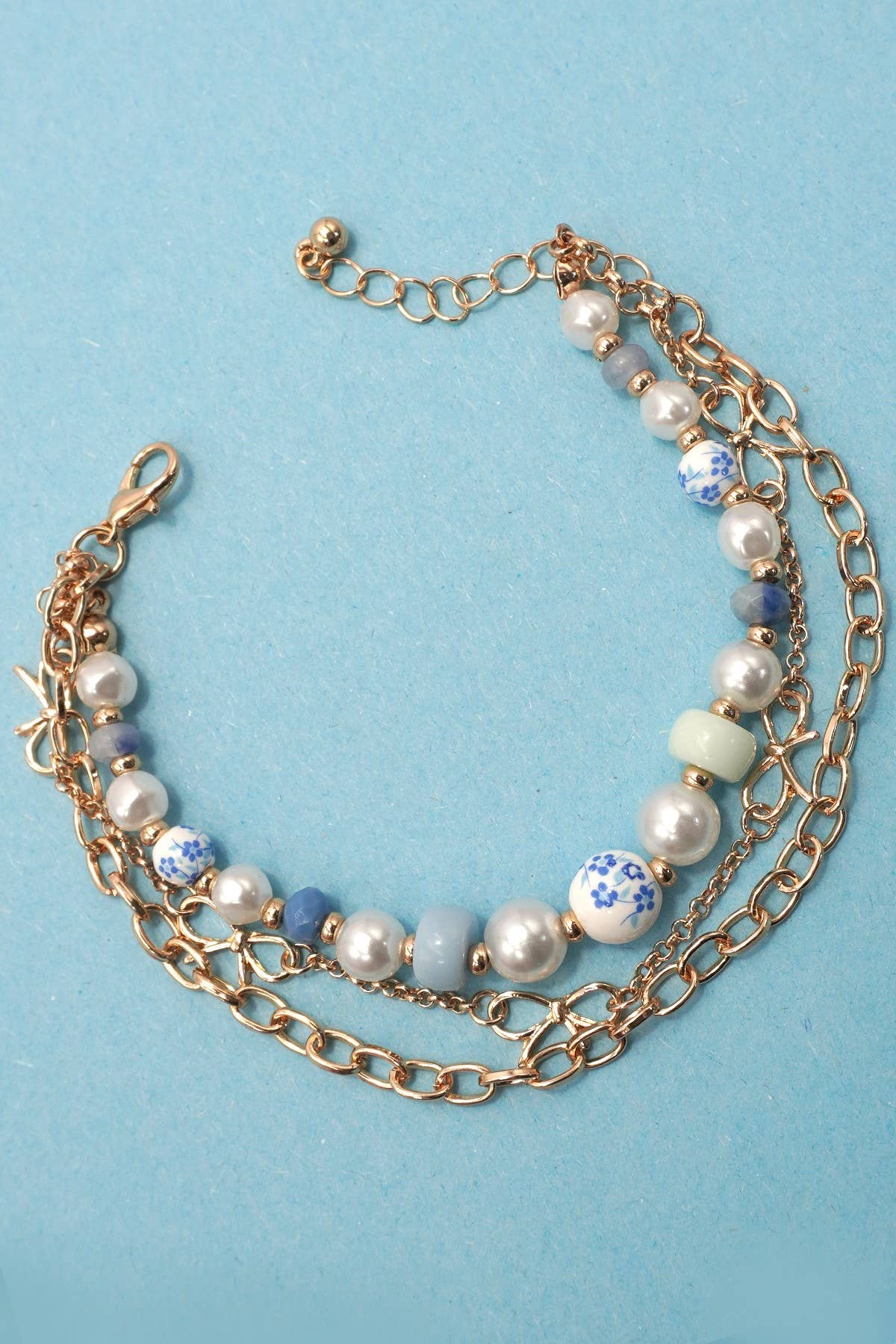 Ceramic Porcelain Pearl Bow Bracelet