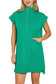 Textured Knit Jacquard Quarter Zipper Mini Dress