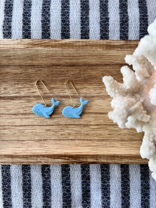 Whale Clay Earrings