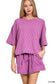 Raised Rib Short Sleeve Tee & Short Pants Set