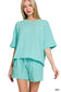 Raised Rib Short Sleeve Tee & Short Pants Set